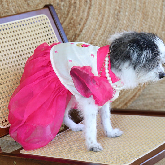 Fuchsia Combination Dress Barong
