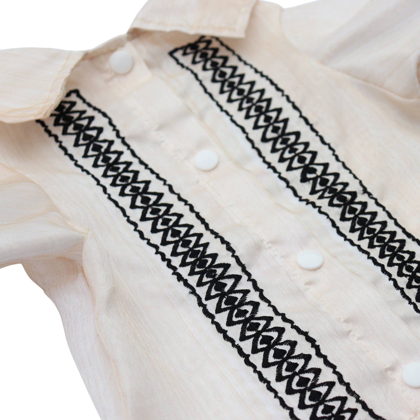 Cream Black Mens Barong