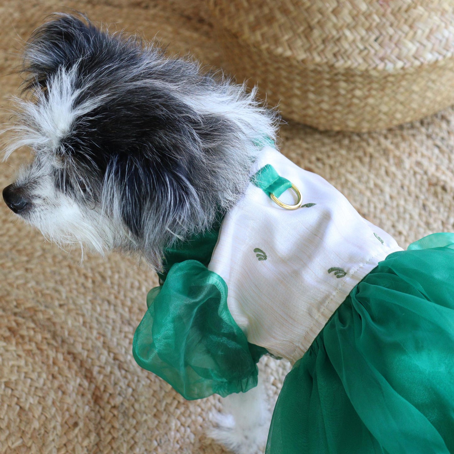 Green Combination Dress Barong