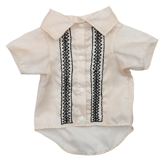 Cream Black Mens Barong