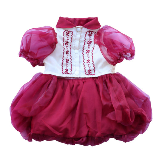Maroon Combination Dress Barong
