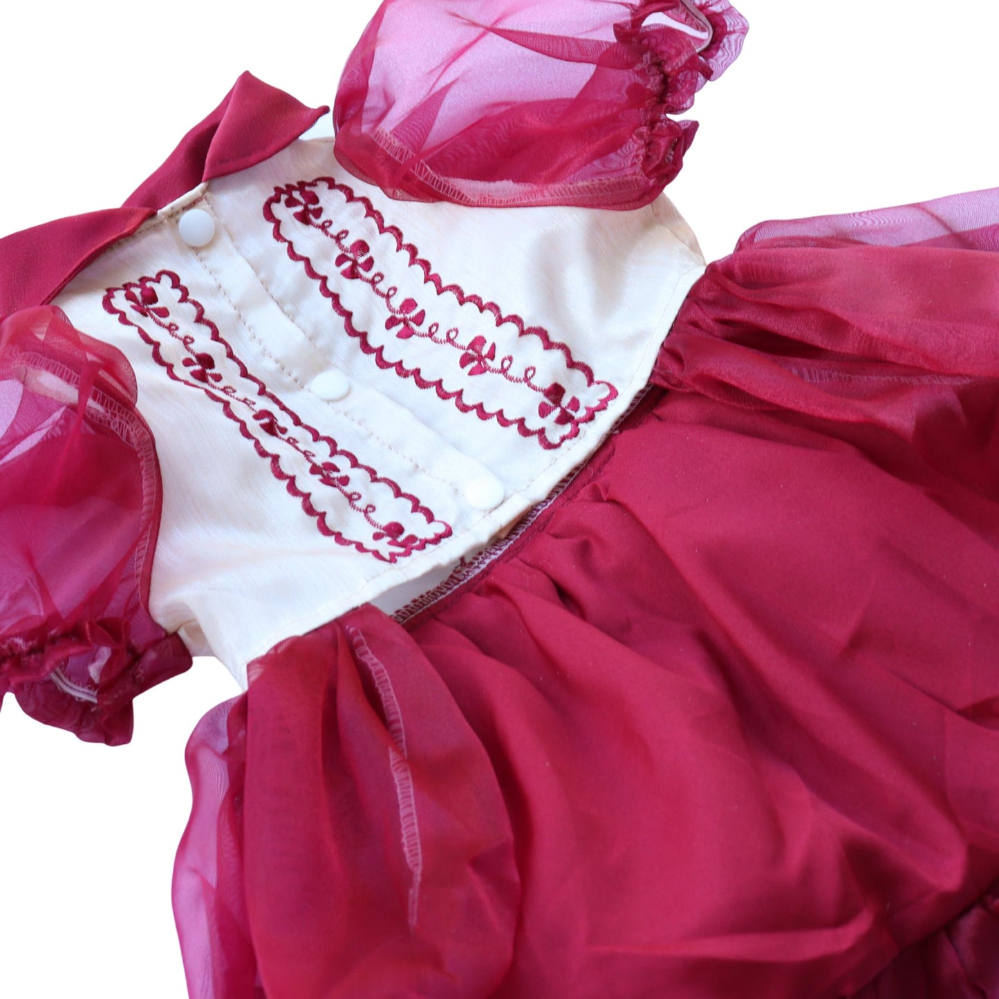 Maroon Combination Dress Barong