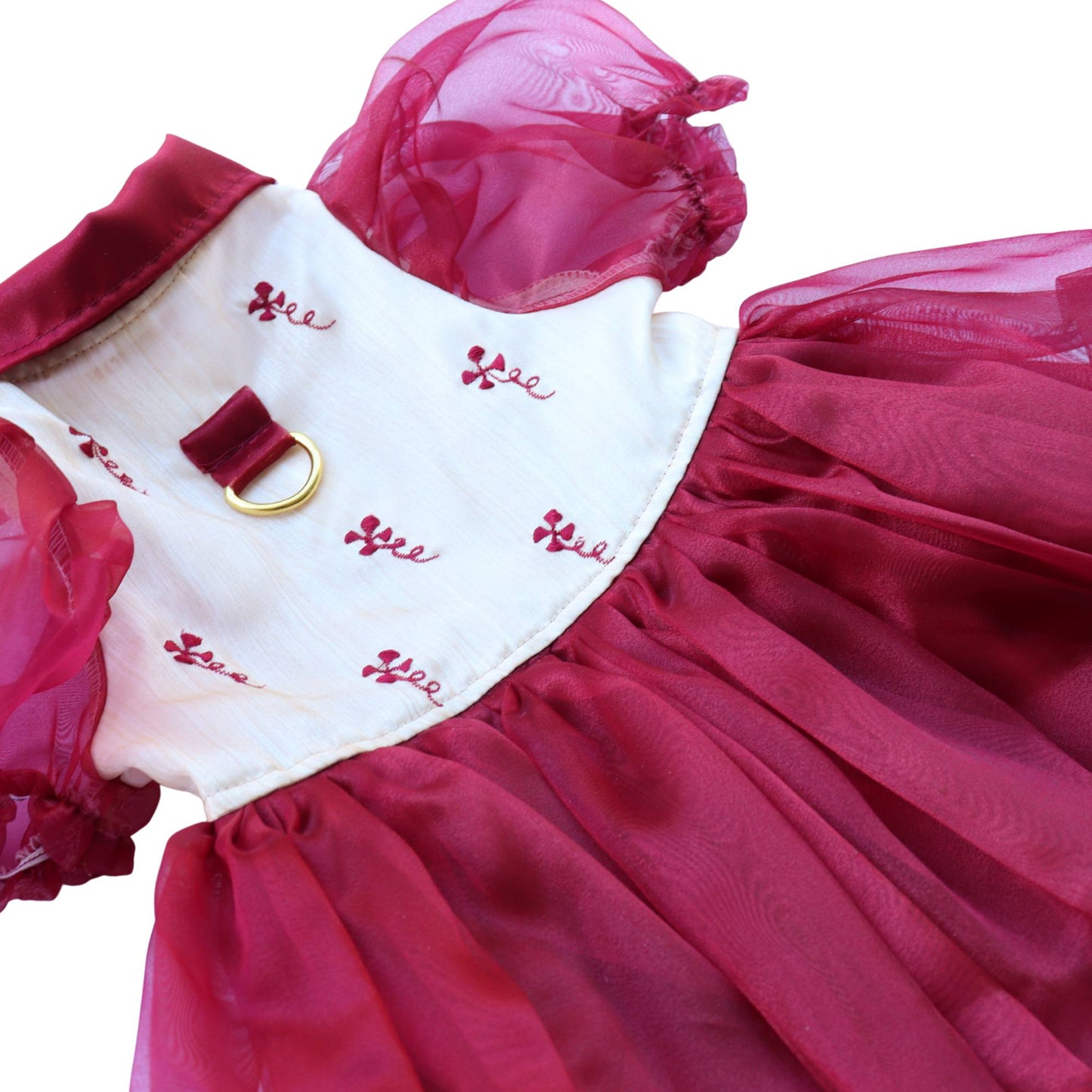 Maroon Combination Dress Barong